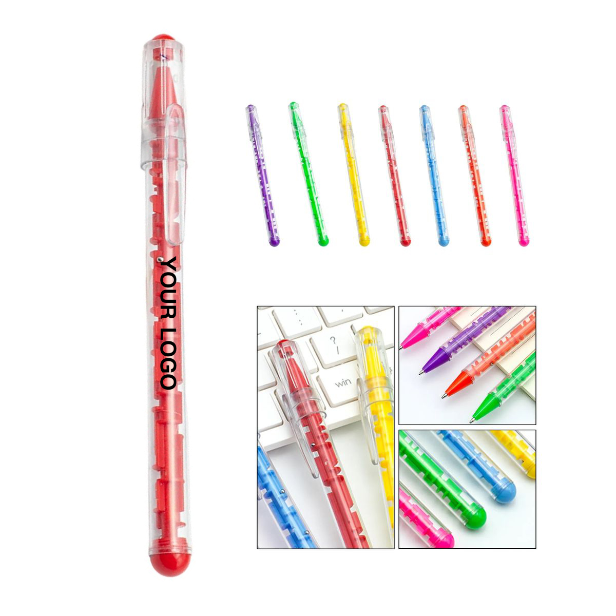 Maze Game Pen Transparent Barrel 6 Inch 5