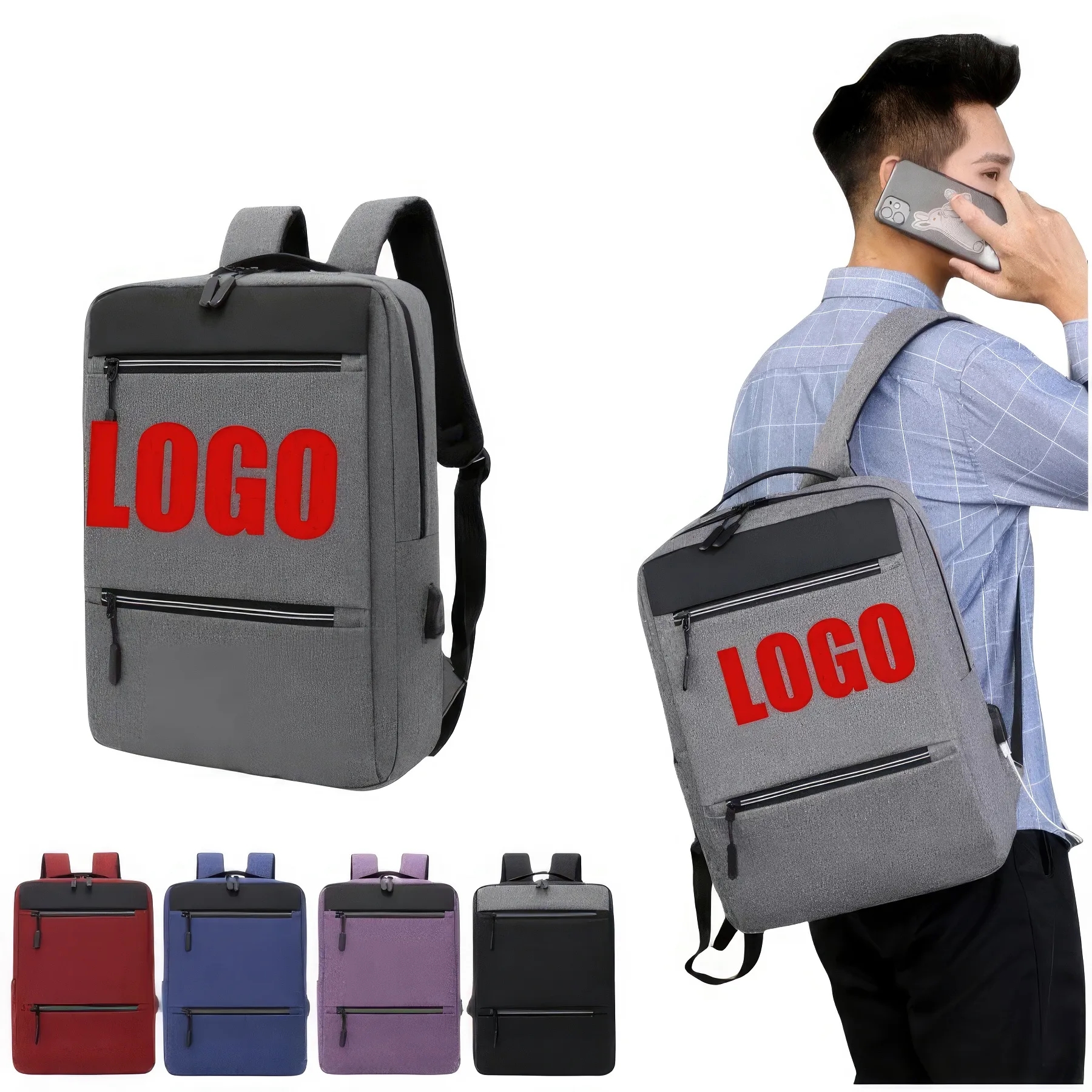 Travel Business School Laptop Backpack with USB Port 1