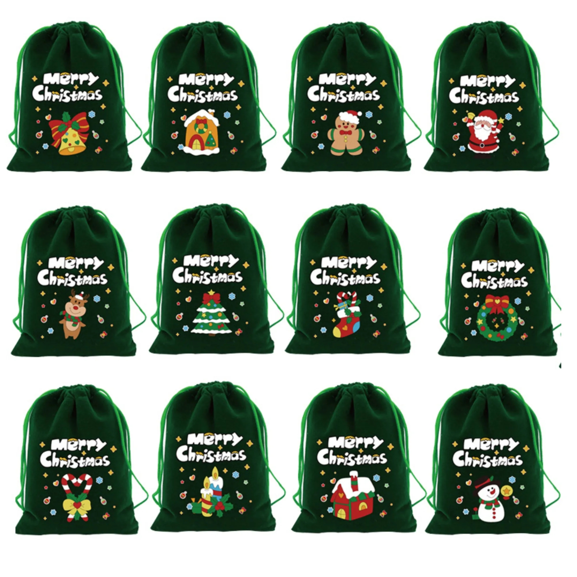 Christmas Treat Bag Velvet Drawstring Gift Favor Pouch 2