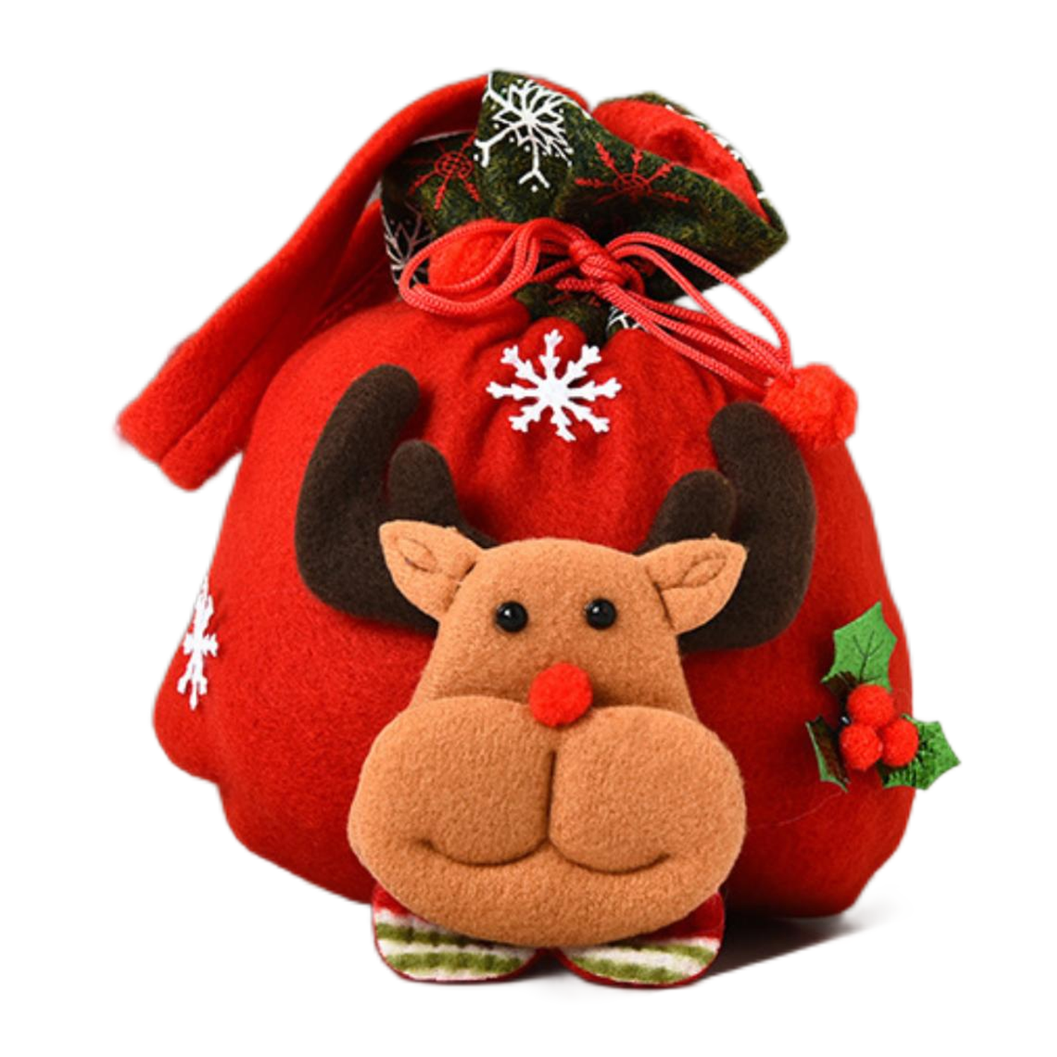 3D Designs Flannel Decoration Christmas Drawstring Gift Bags 5