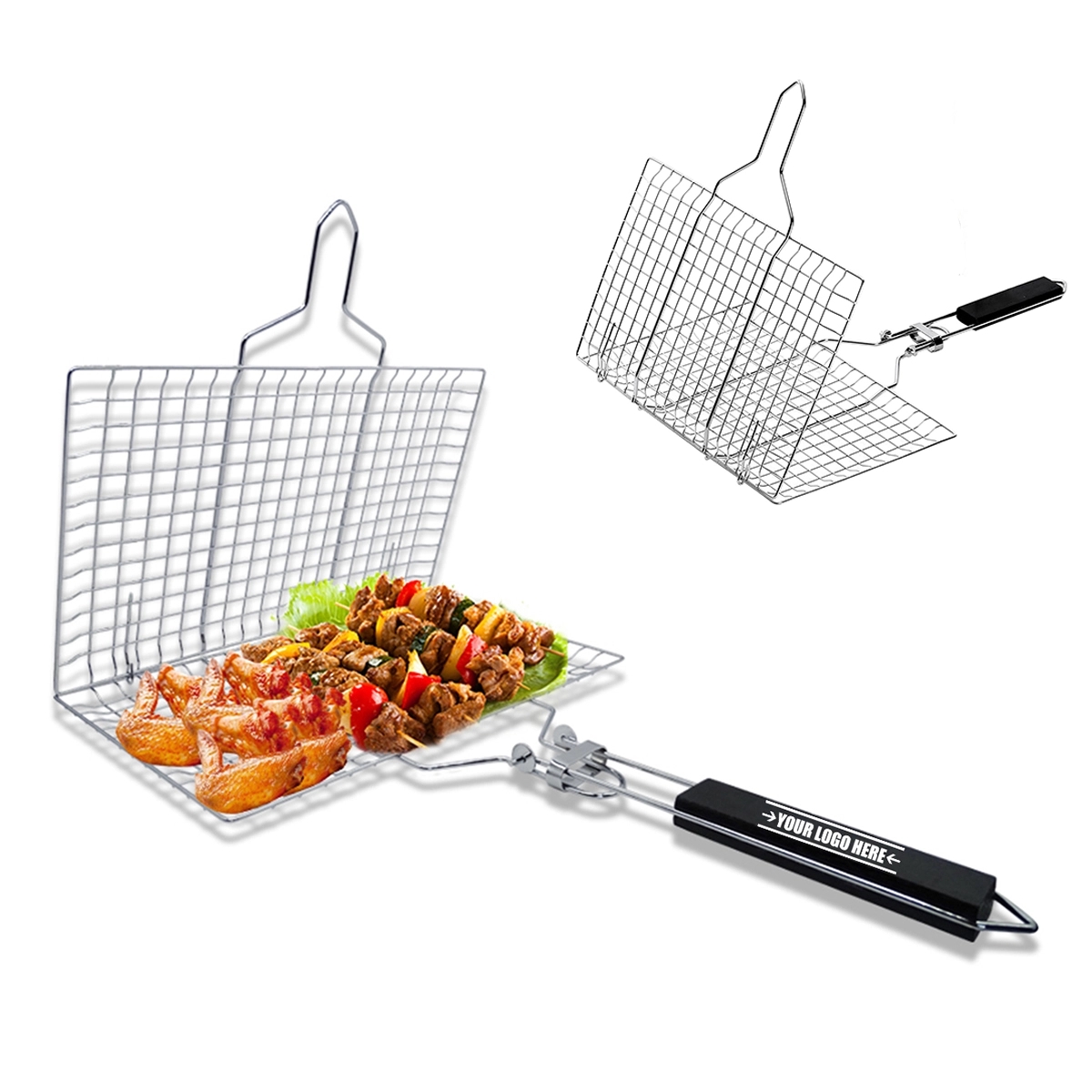 Outdoor Barbecue BBQ Stainless Steel Large Grilling Baskets 2