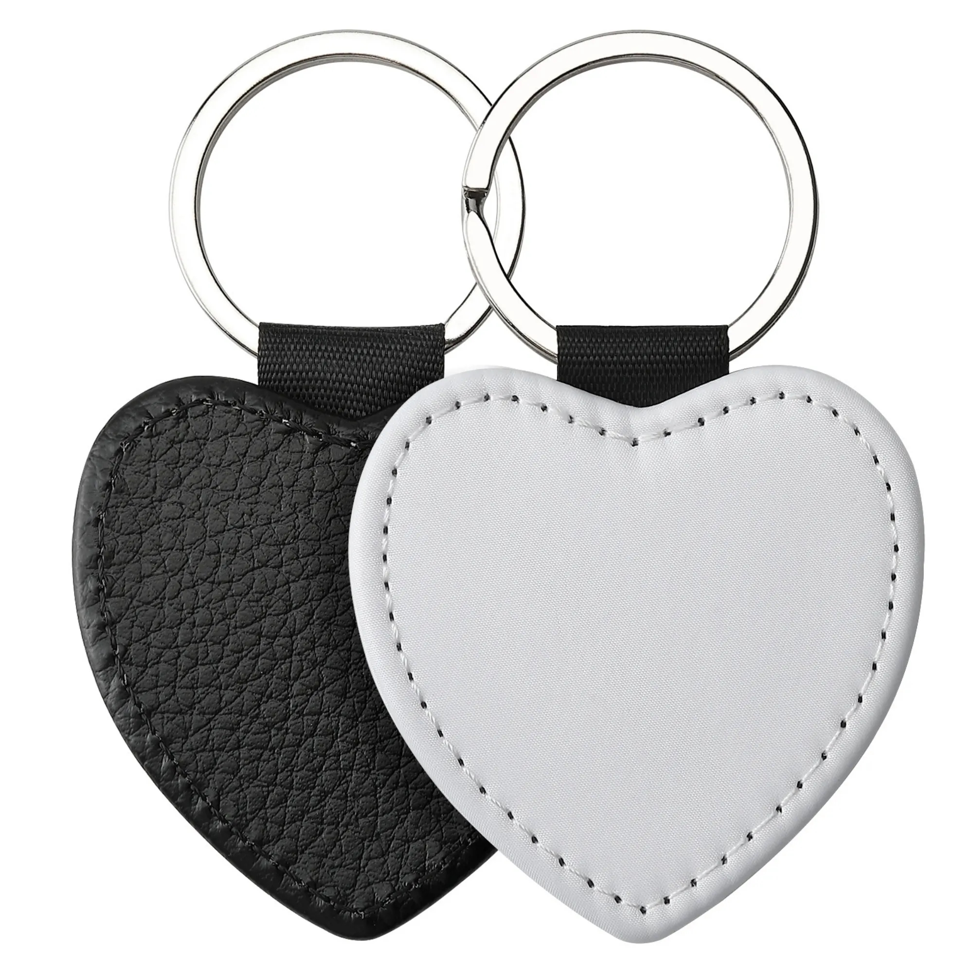 Blank Key Chain Rings Lychee pattern keychain 7