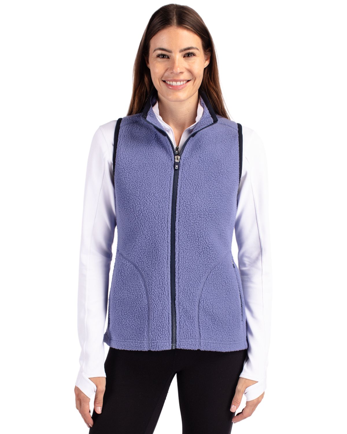 Cutter & Buck Cascade Epic Comfort Recycled Sherpa Fleece Womens Full Zip Vest 58