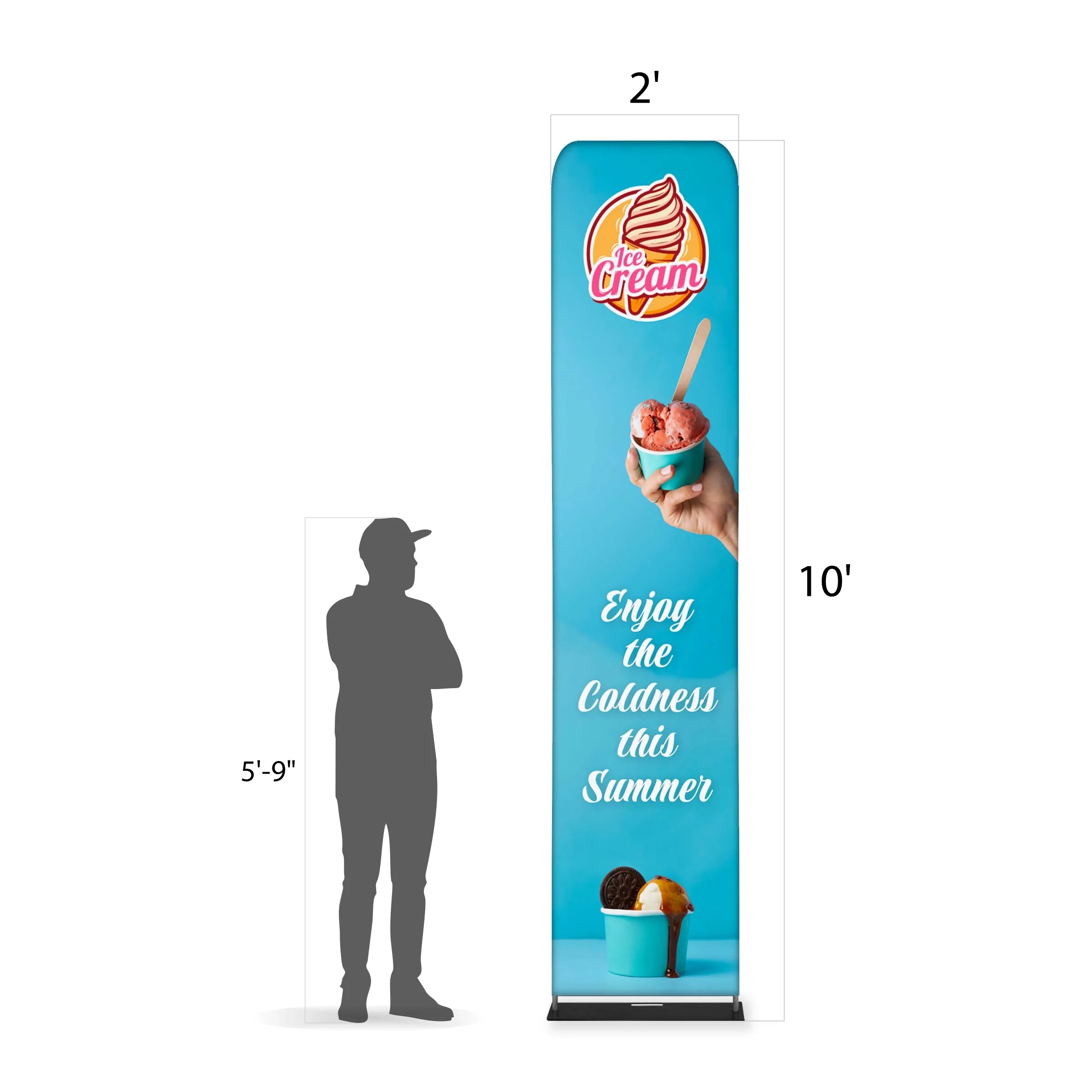 Tube Banner, Double Sided Digitally Printed - 10'x2' 5