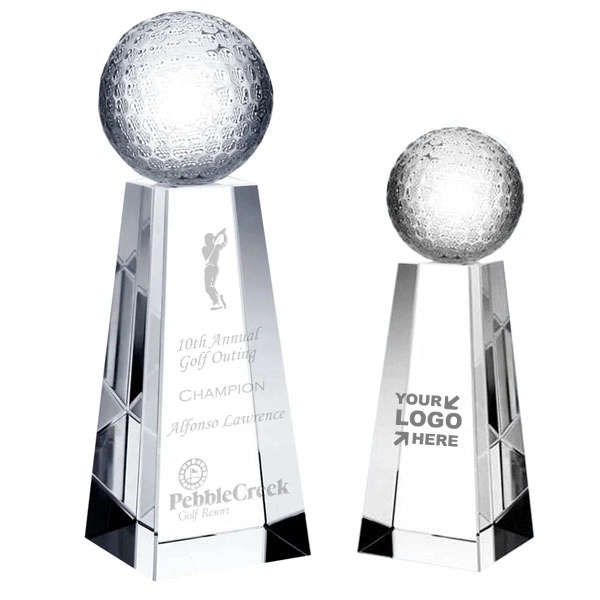 Clear Crystal Golf Trophy 6