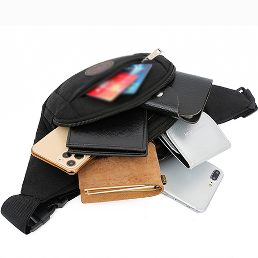 Multifunctional large canvas fanny pack waist bag chest bag 5