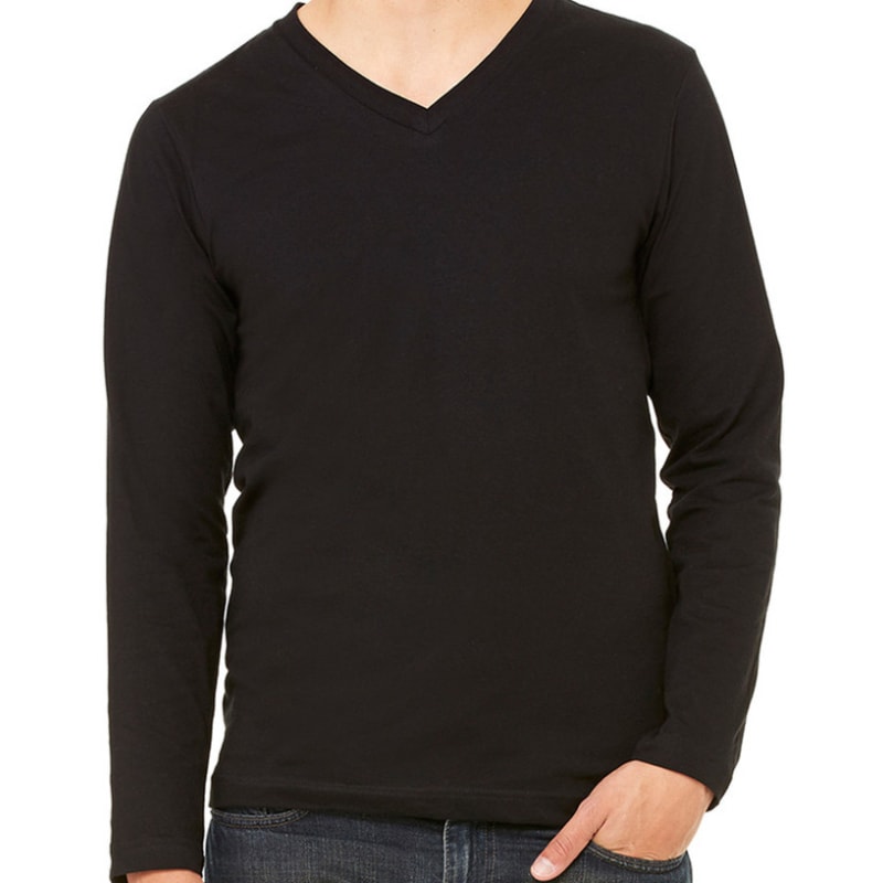 Bella Unisex Jersey Long-Sleeve V-Neck T-Shirt 2