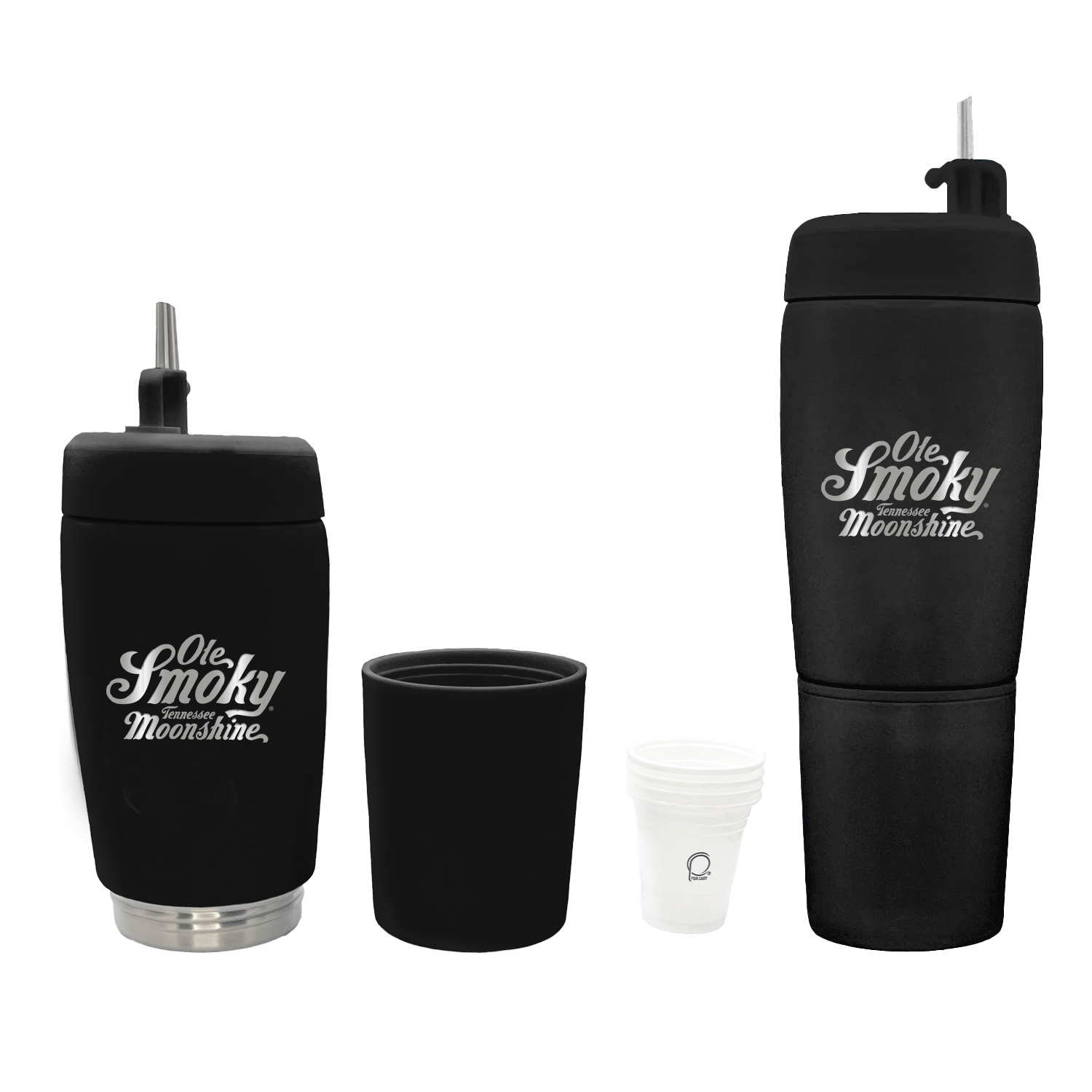 Pour Caddy 20 OZ Flask Set - Laser Engraved