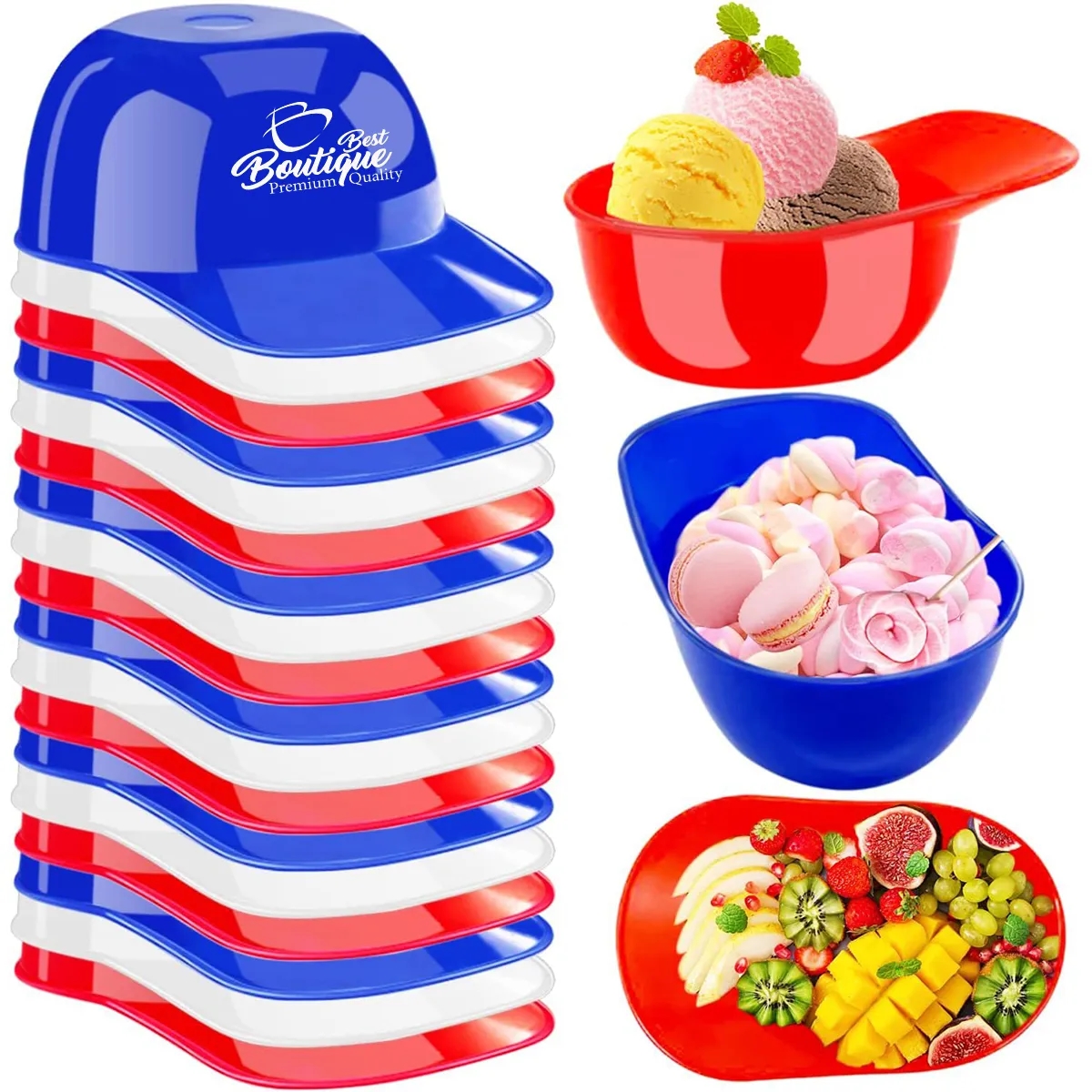 Baseball Cap Batting Helmet Ice Cream Sundae Dish Bowl 3