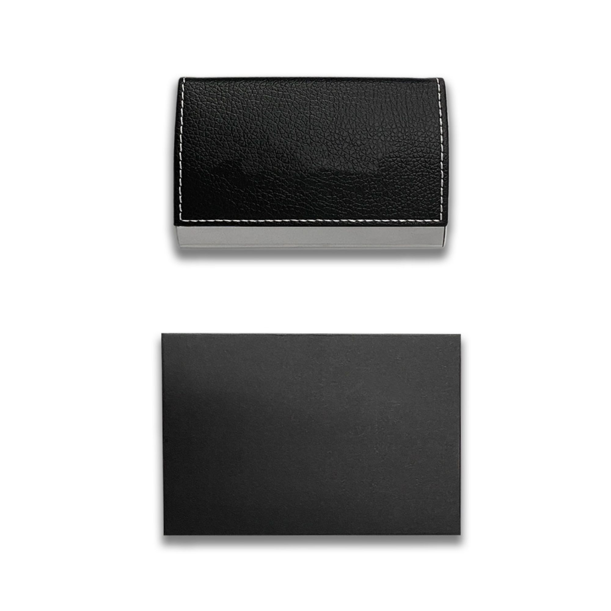 Black Leather Magnetic Business Card Holder 2