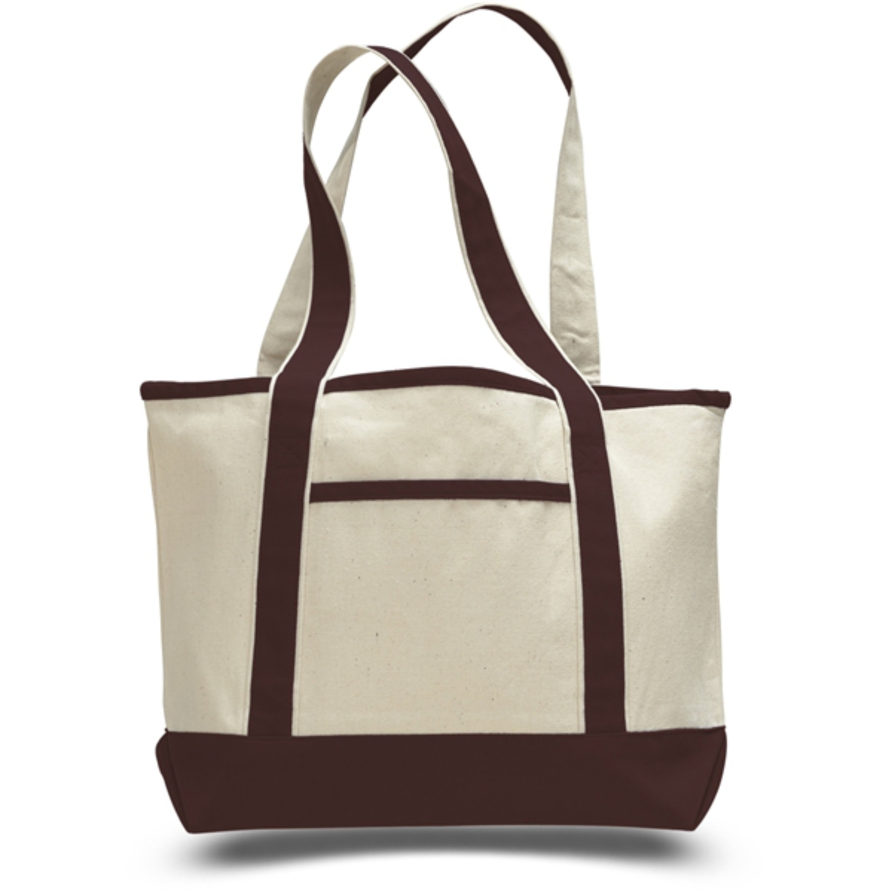 Premium Shopping Tote Bag w/ Zipped Closure & Front Pocket 13
