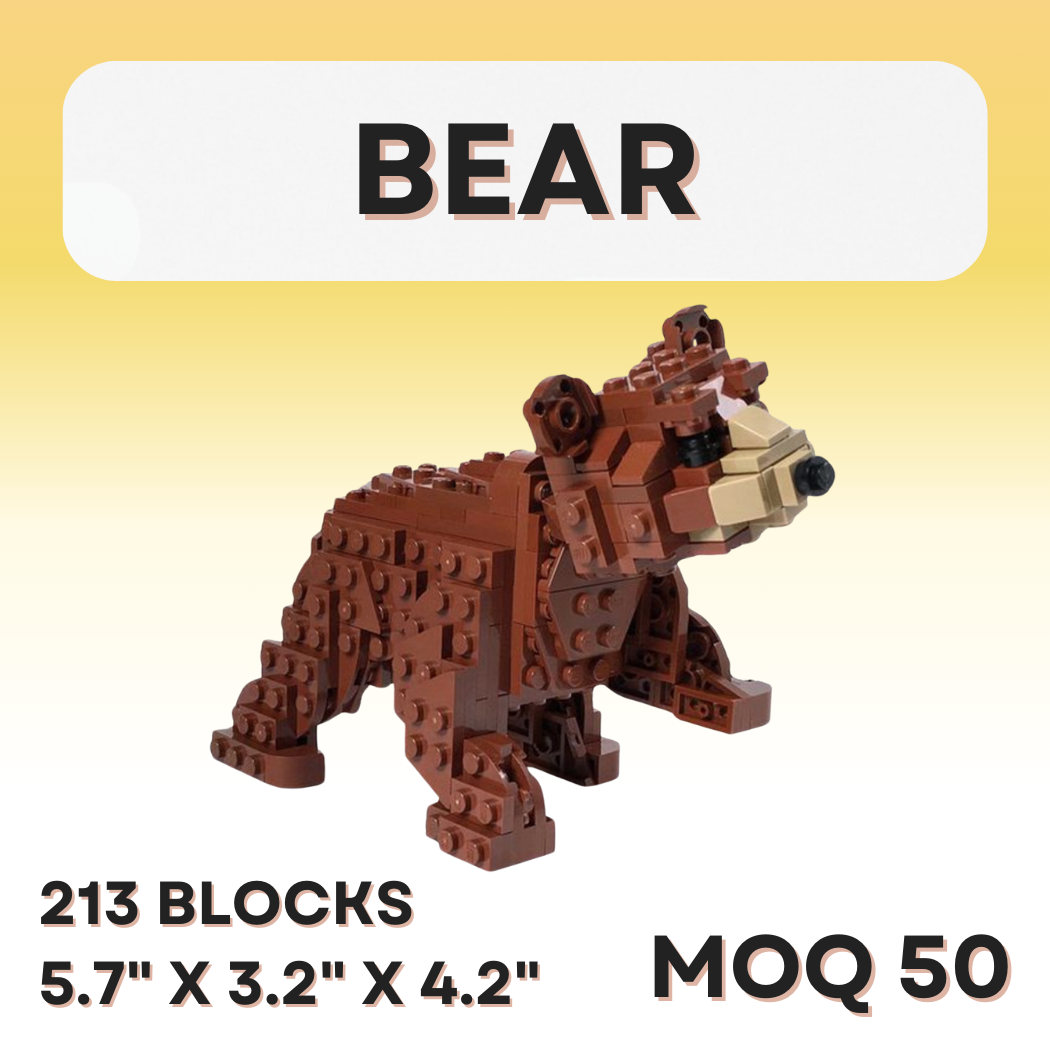 Buildifull Blocks Set - Bear with Optional Lawn Base