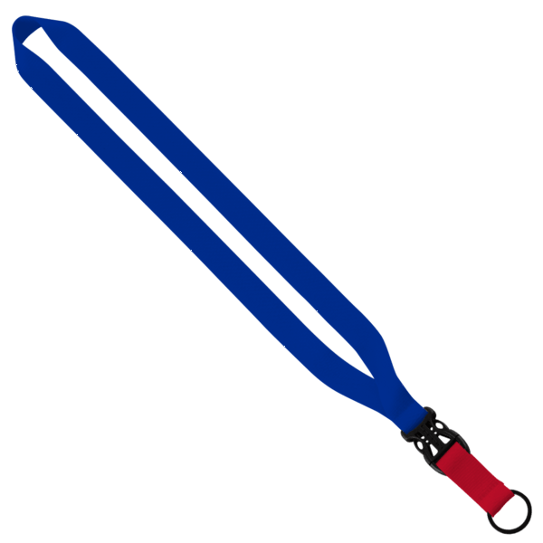 3/4" Multi-Color Polyester Lanyard with Slide Buckle Release & Split-Ring 46