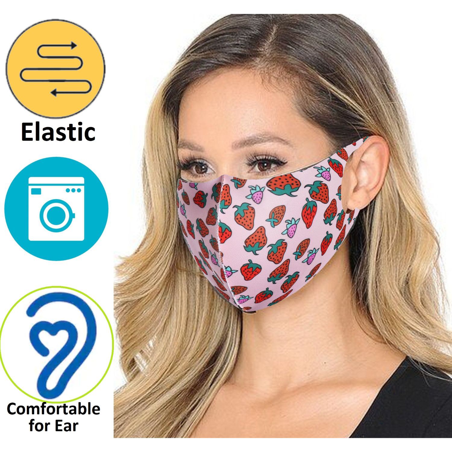 Safety Face Mask w/ Full Color Imprint Elastic Masks 5