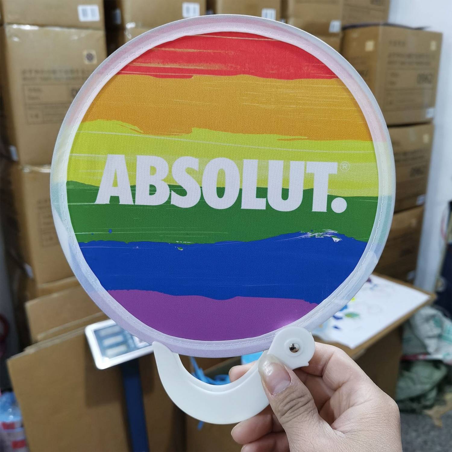 Rainbow Collapsible Flyer Fans 2