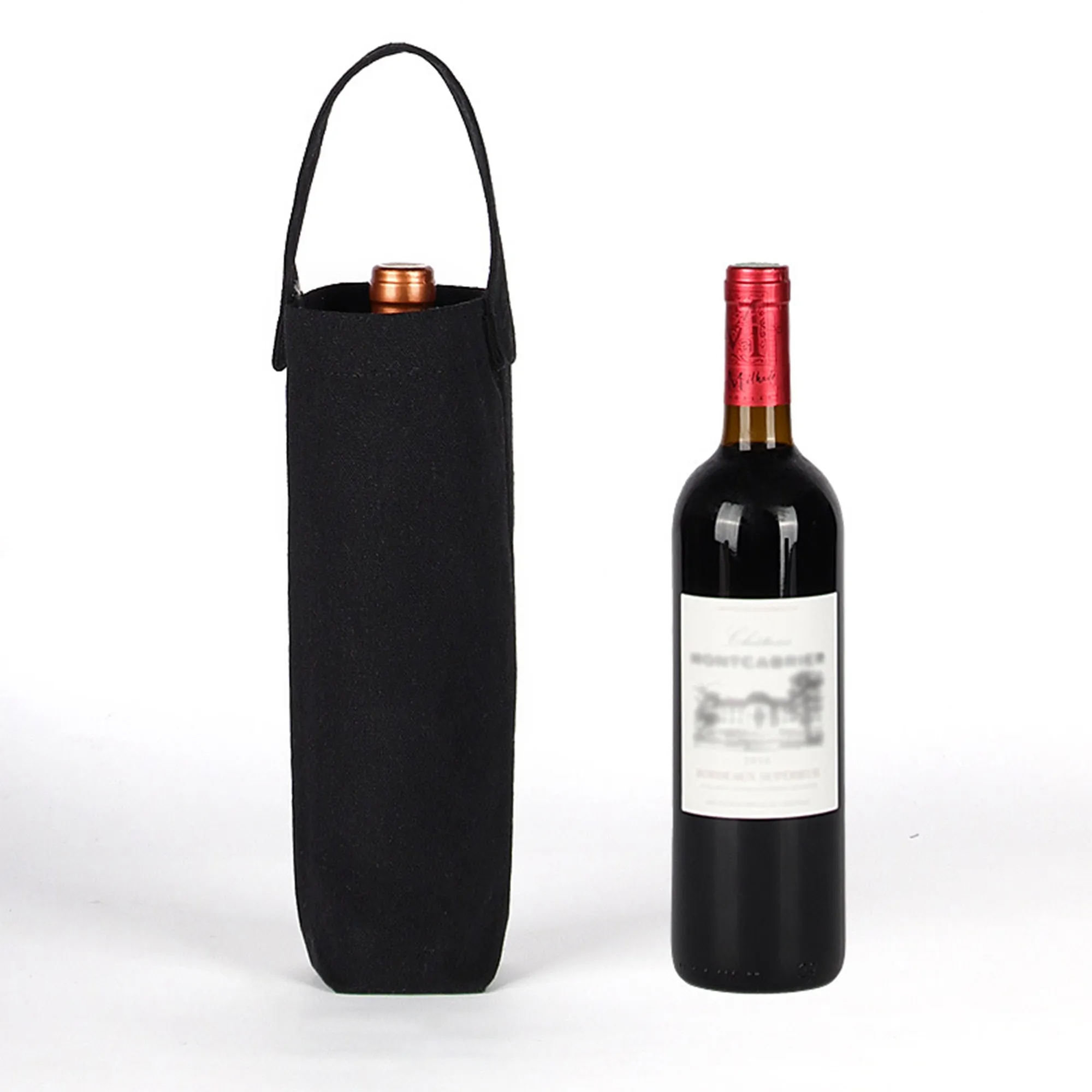 Custom Canvas Wine Bottle Gift Bags Reusable for Events 12