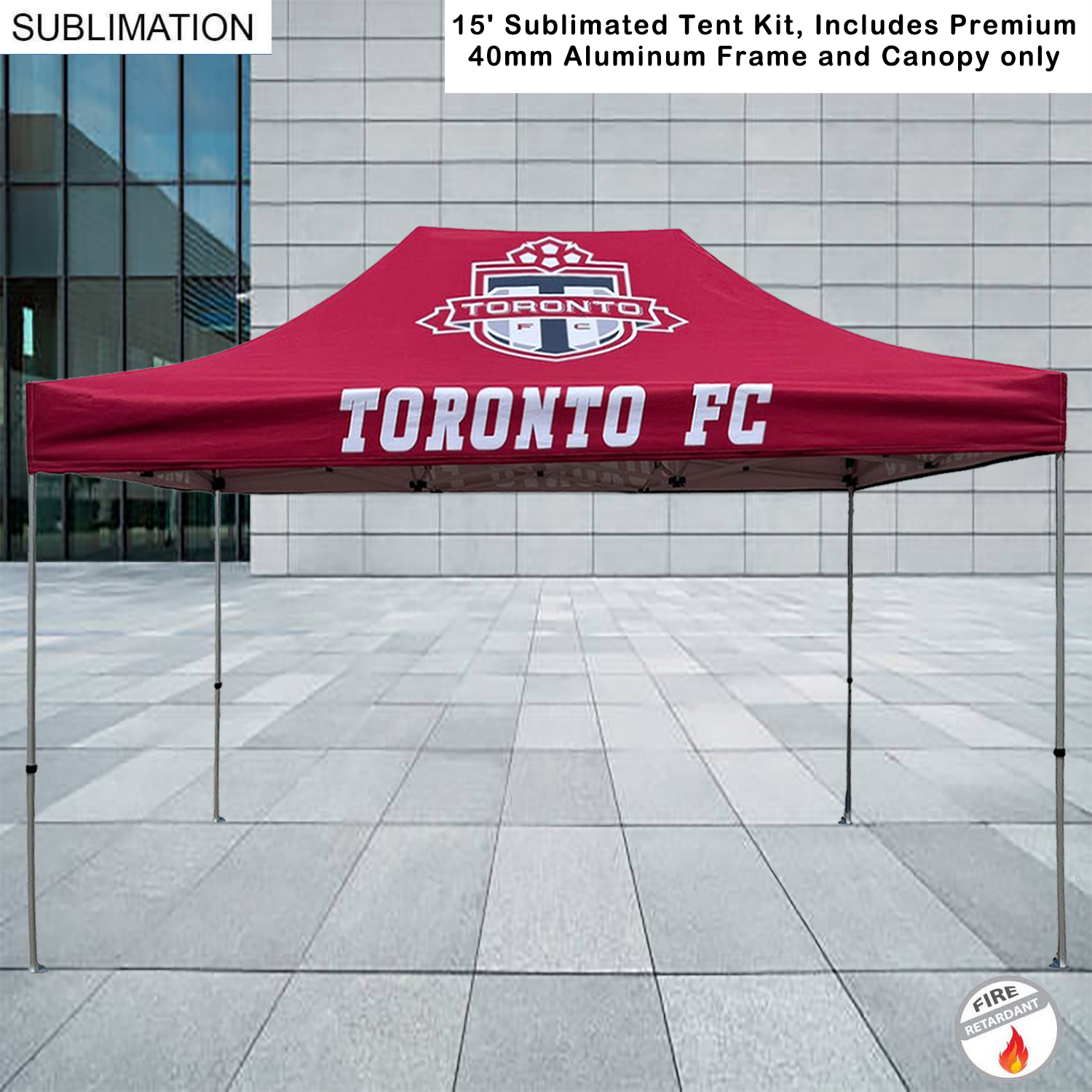 15' Premium Sublimated Tent Kit, Includes Premium 40mm Aluminum Frame and Canopy only 18
