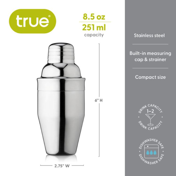 True® 8.5 oz Stainless Steel Cocktail Shaker 6