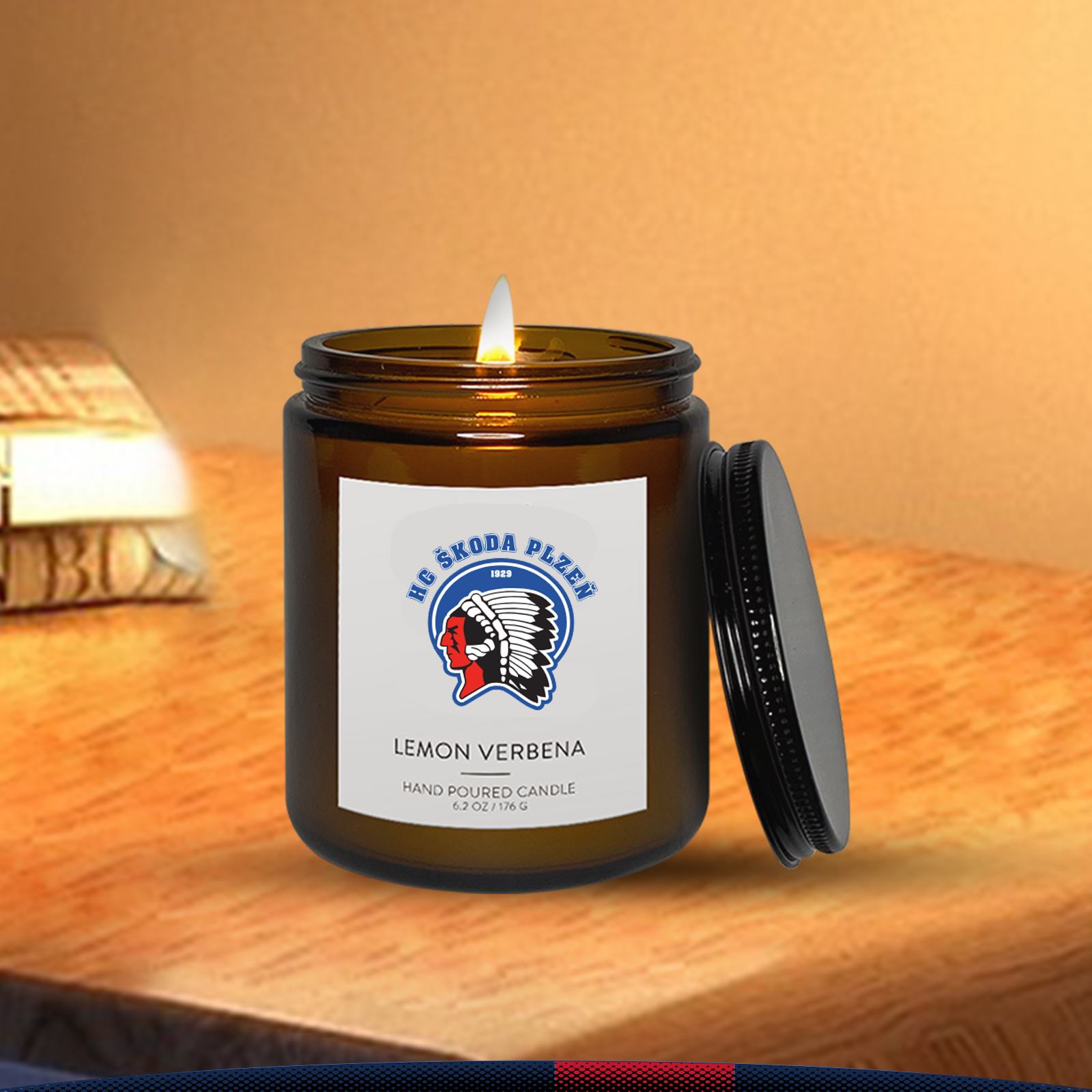 8 oz. Raelene Amber Candle With Lid 3