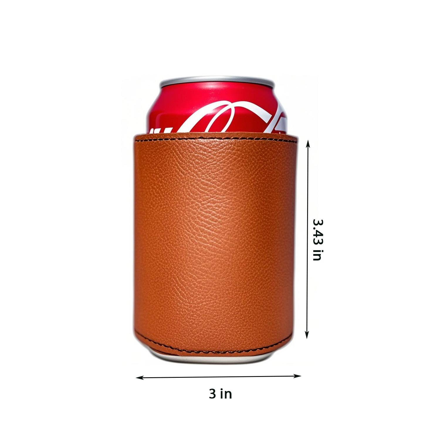 PU Leather Can Cooler Sleeve, custom koozie with logo imprint 2