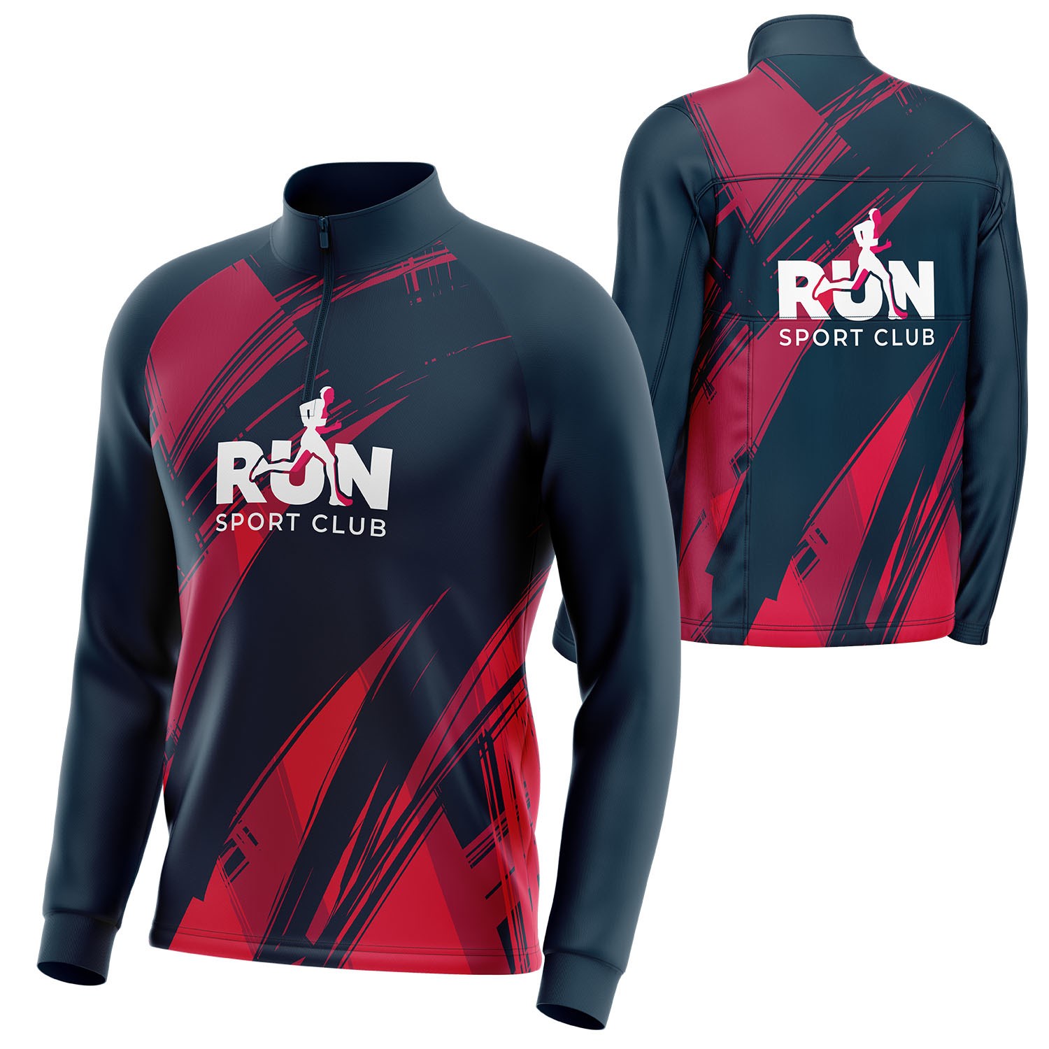 Unisex 150 GSM Jacquard Mesh Performance Sublimation Quarter Zipper Sweatshirt 2