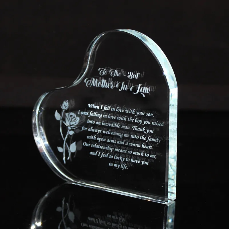 Engraved Crystal Heart Keepsake 2