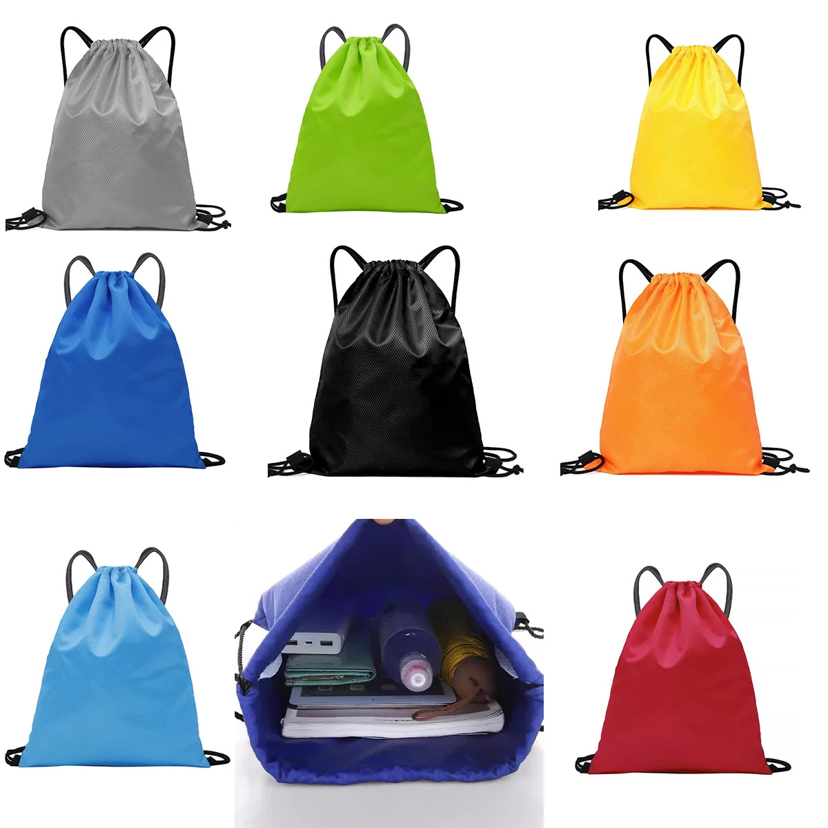 Oxford Fabric Drawstring Gym Bag Large Capacity For Marathon 4