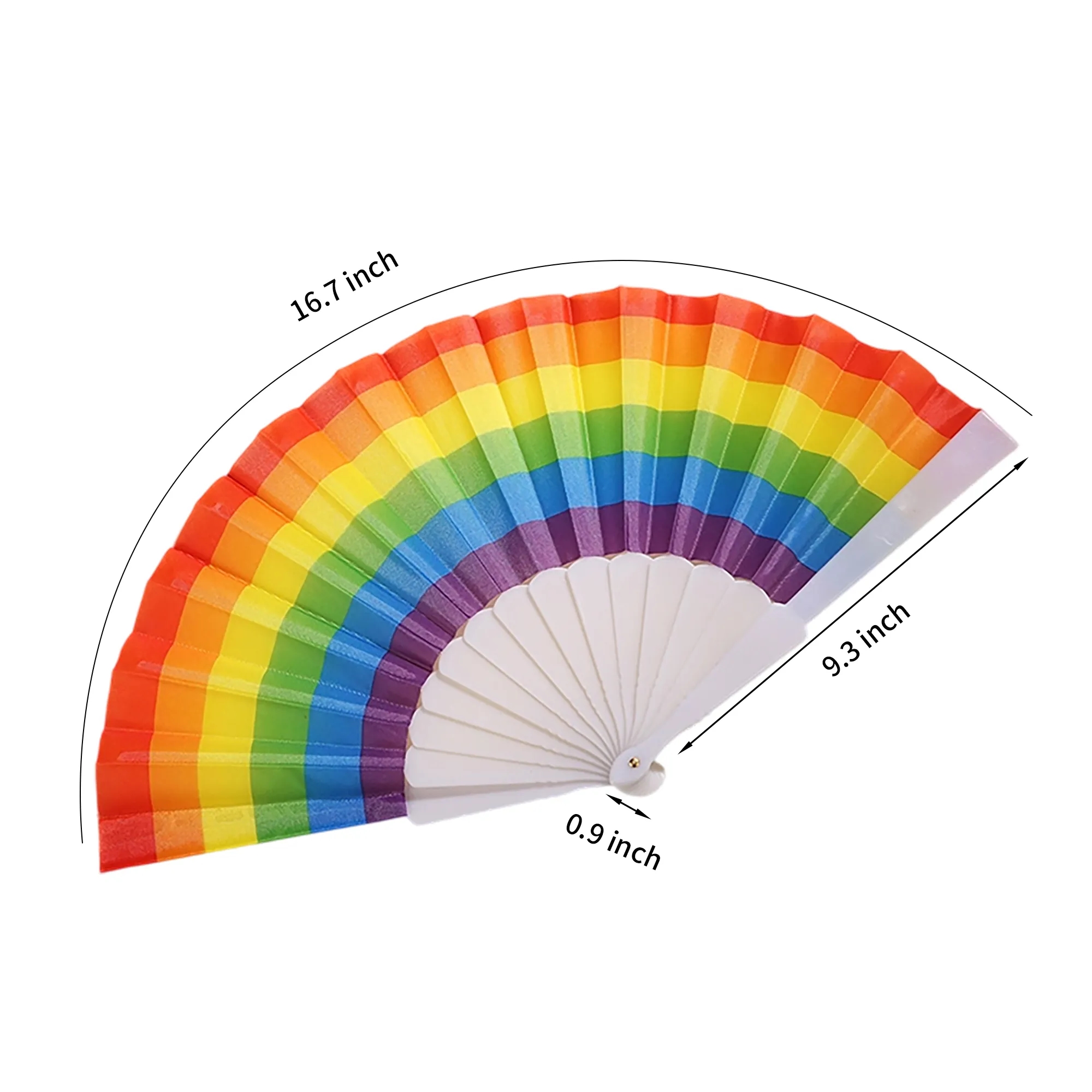 Handheld Fan Rainbow Folding 2