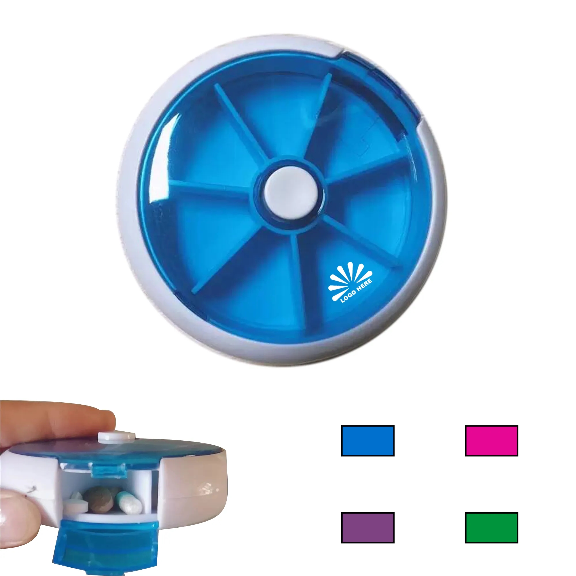 Portable Sealed Moisture-Proof 8-Grid Wheat Straw Pill Box