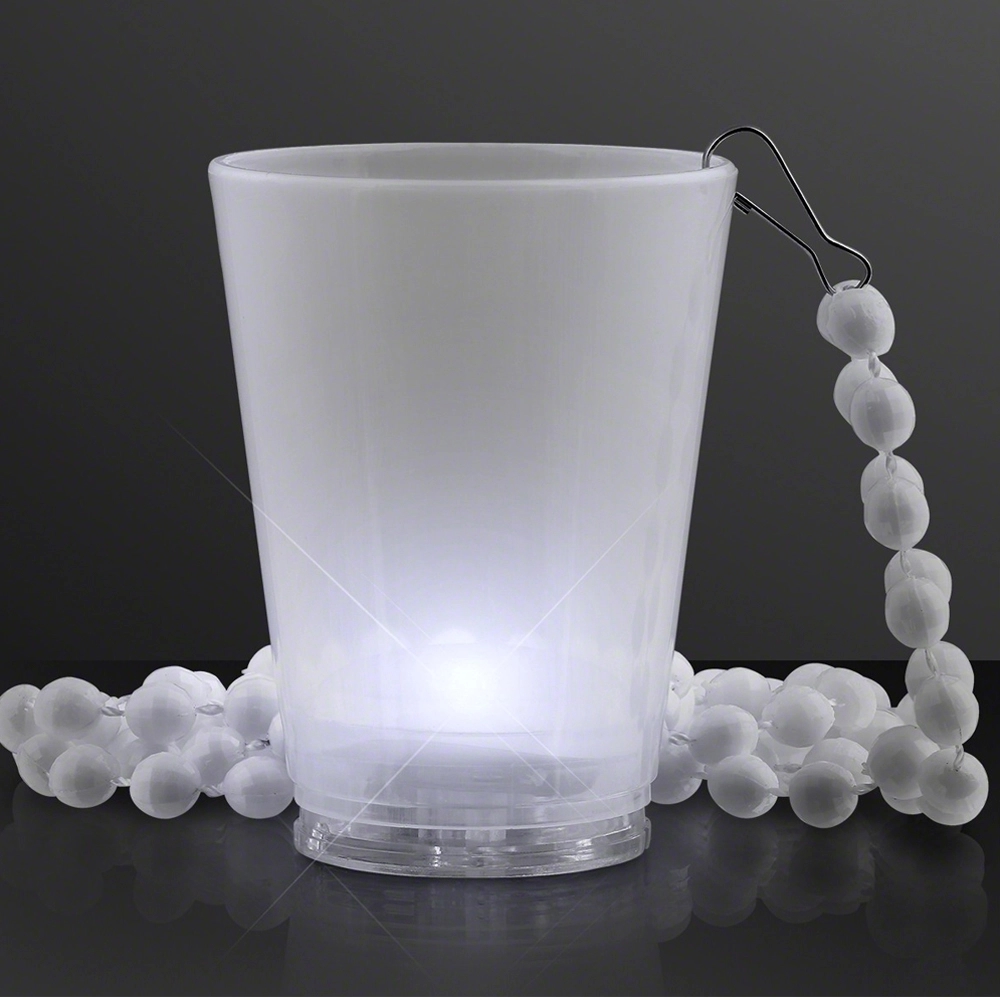 2 Oz. Light Up Green Shot Glass w/ Bead Necklace 4