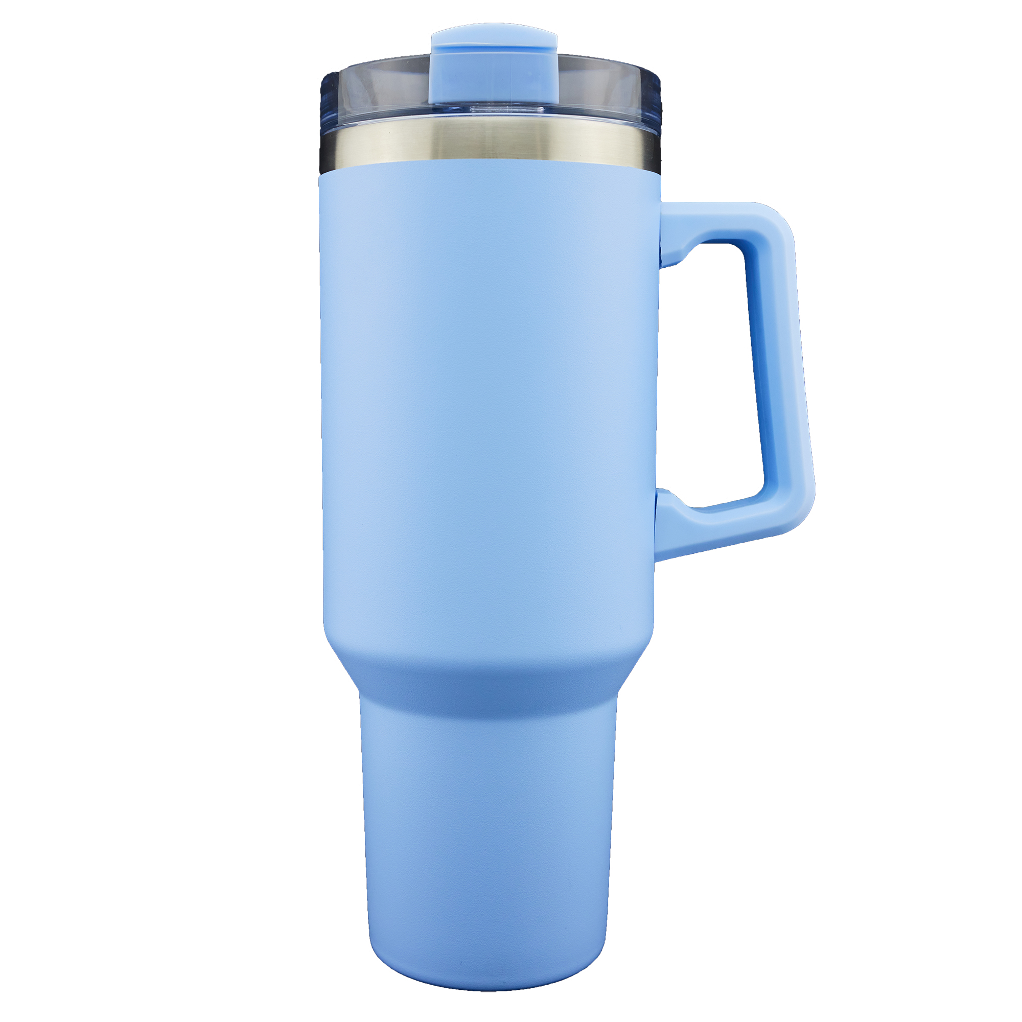 Oceanside 40oz Double Wall Stainless Steel Vacuum Insulated Tumbler with Handle and Straw Light Blue