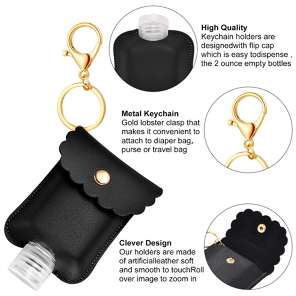 Leather Sanitizer Holder w/Key Ring 3