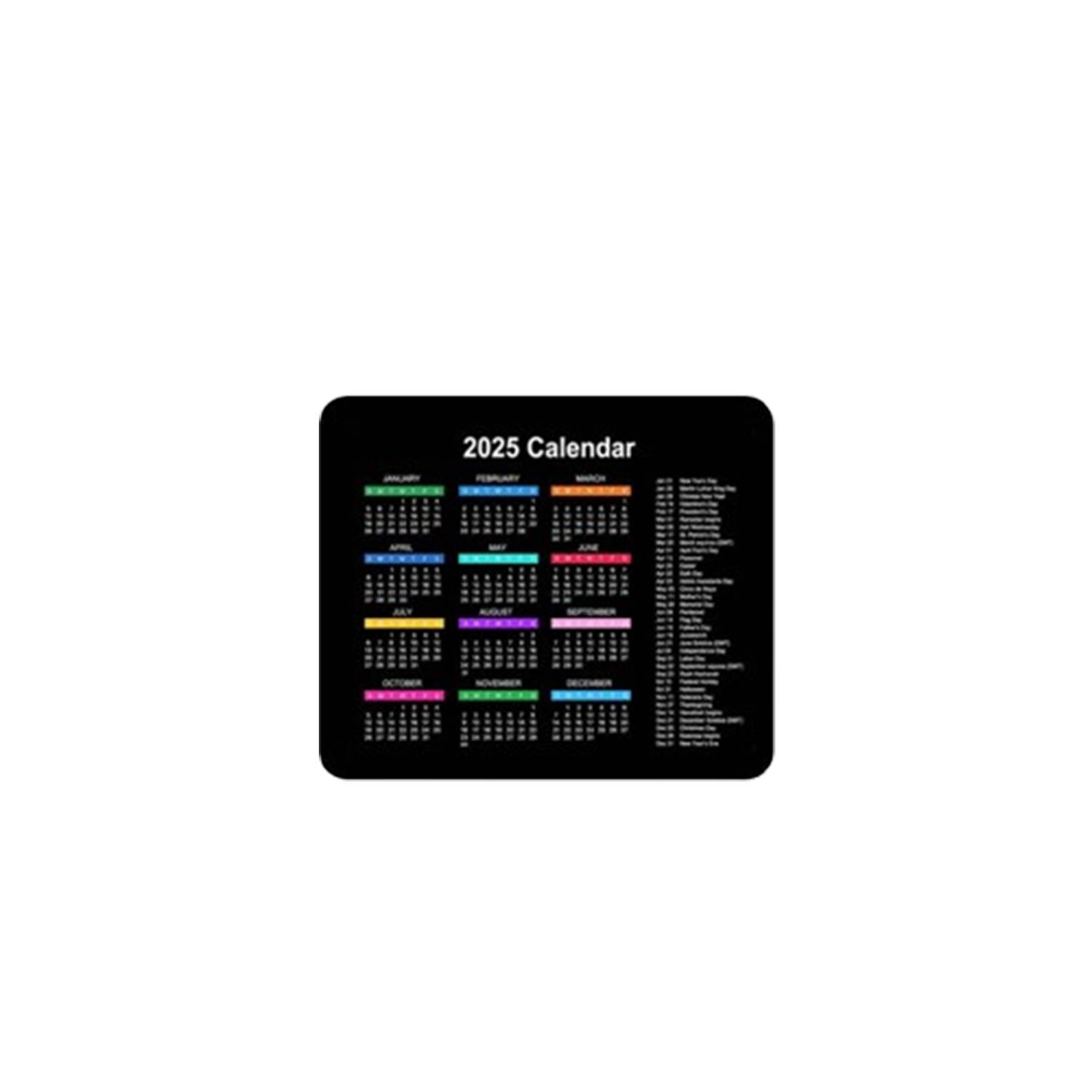 2025 Calendar Non-Slip Waterproof Rubber Mouse Pad 3
