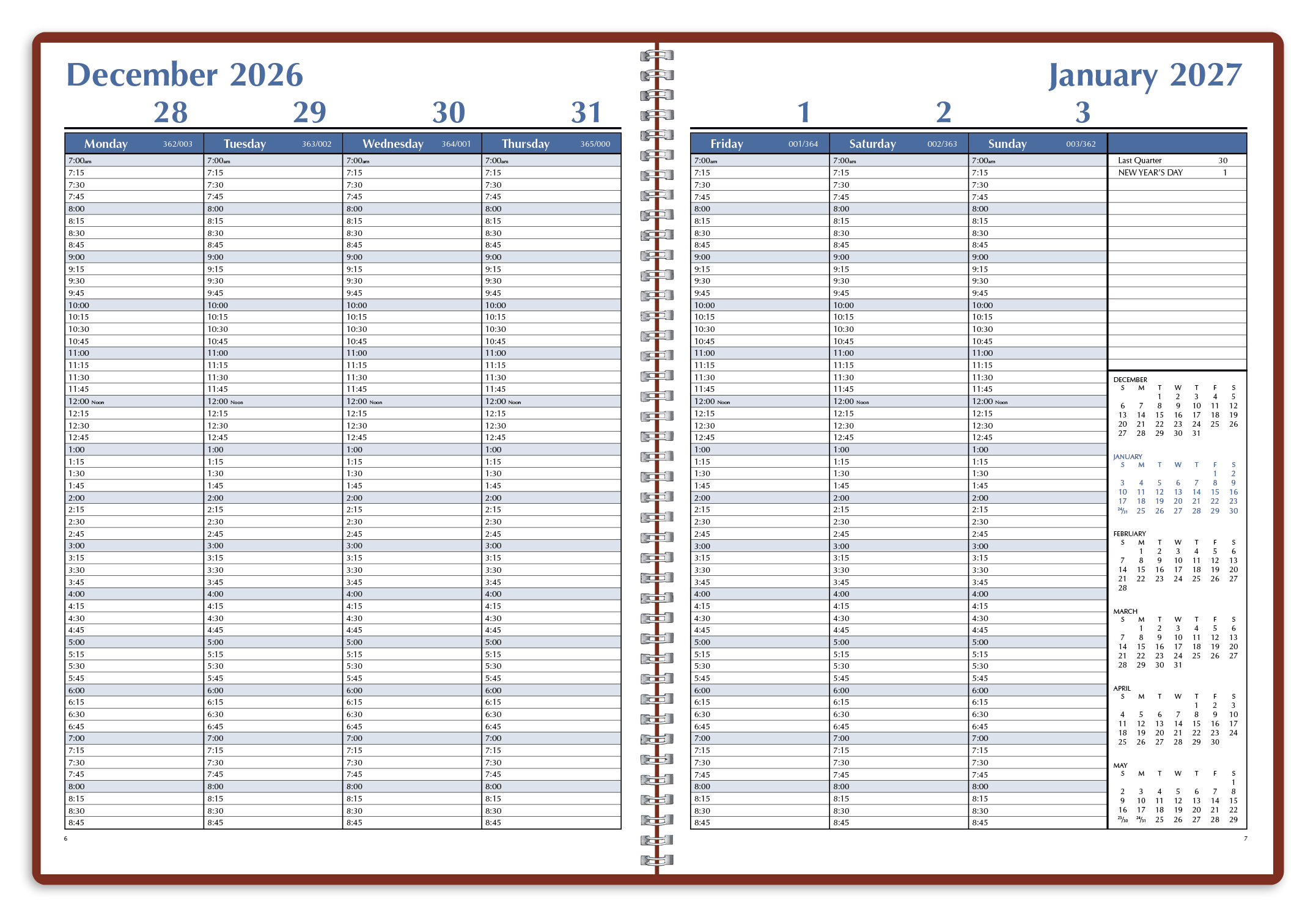 Triumph® Calendars Weekly Time Manager 70