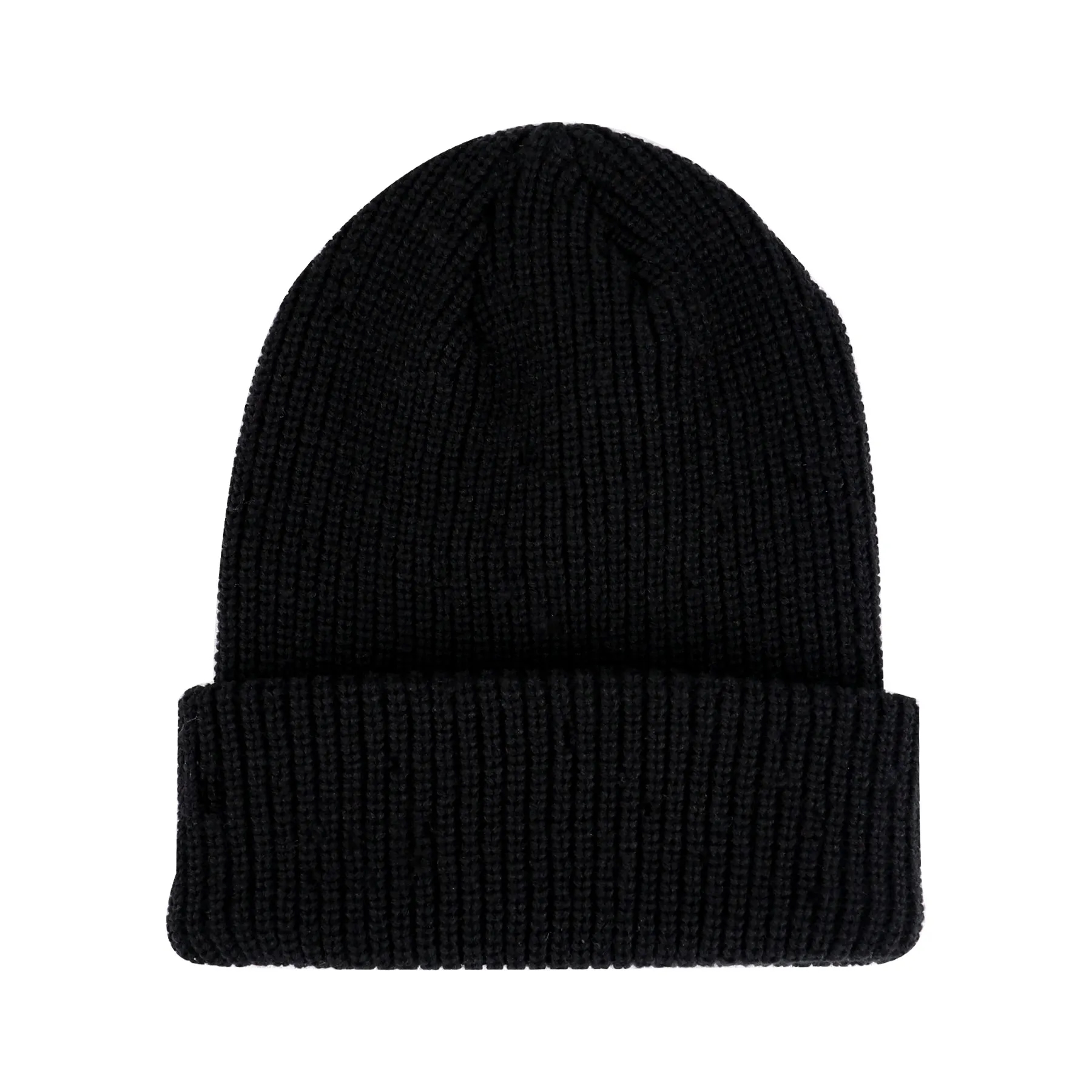 Cuffed Knit Beanie With Faux Leather Patch 7