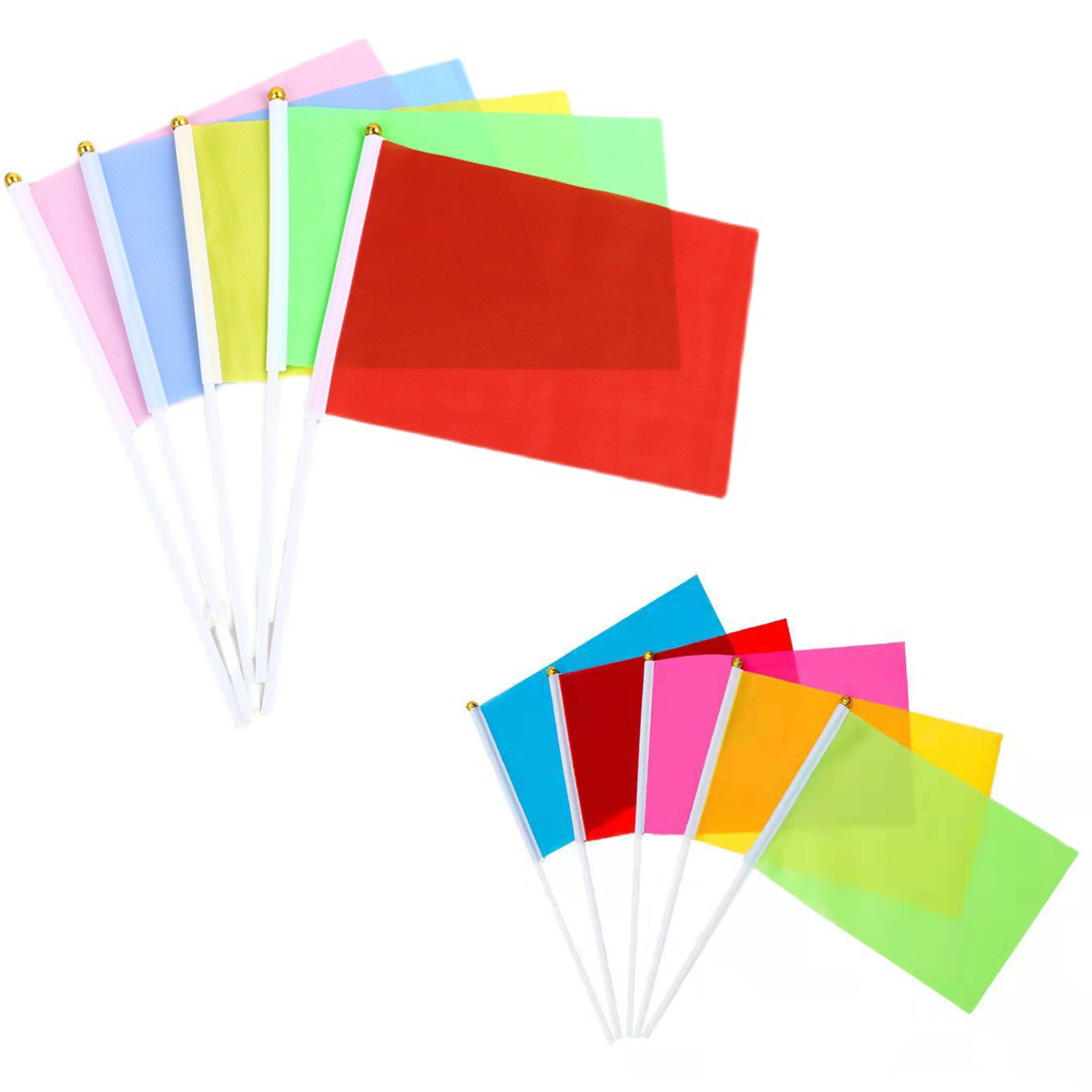 Hand-Waving Small Square Colored Flag 2