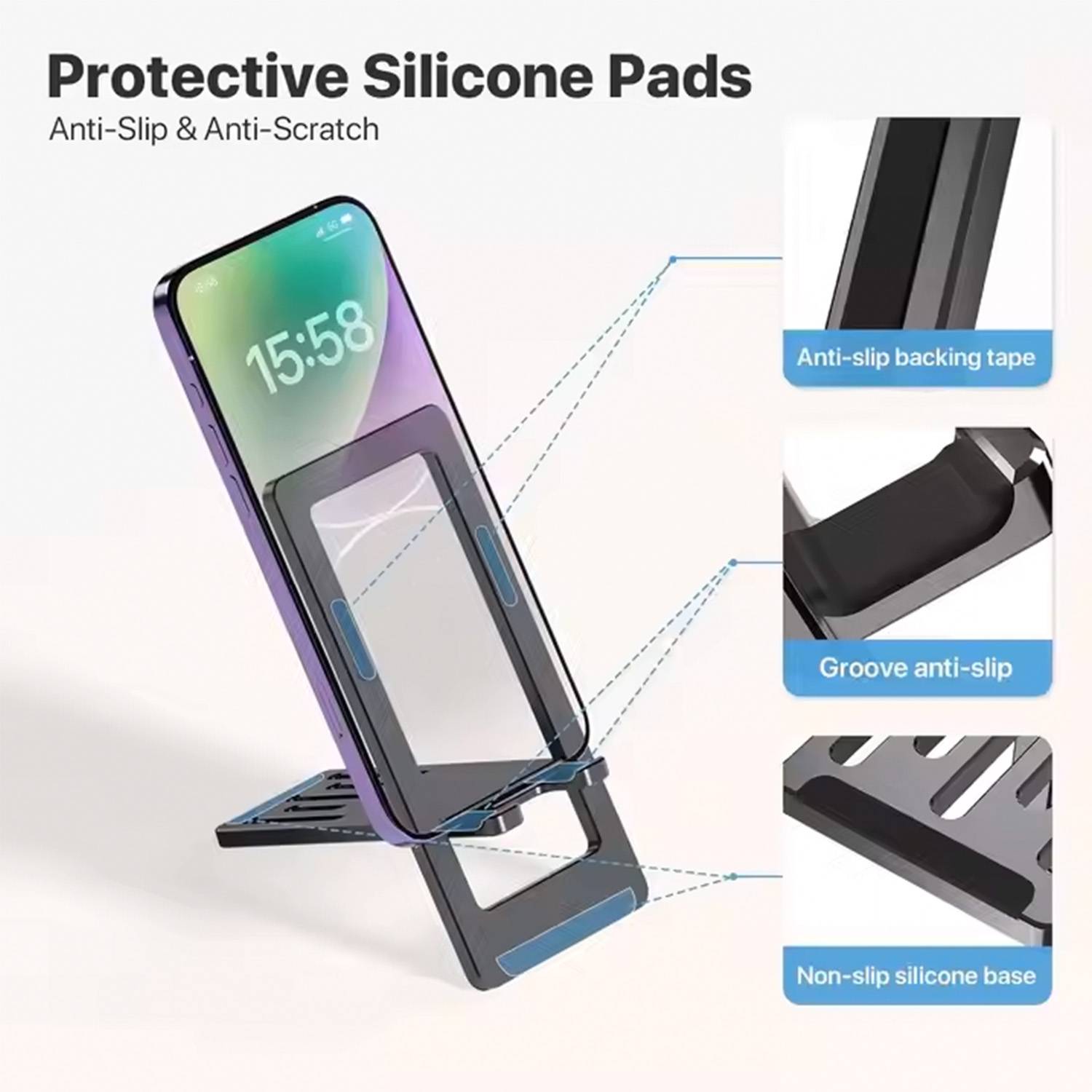 Durable Alloy Ultra-Thin Foldable Phone Stand 6