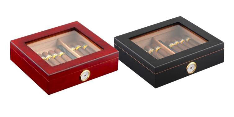 Cedar Cigar Desktop Box w/ Humidifier and Front Hygrometer 2