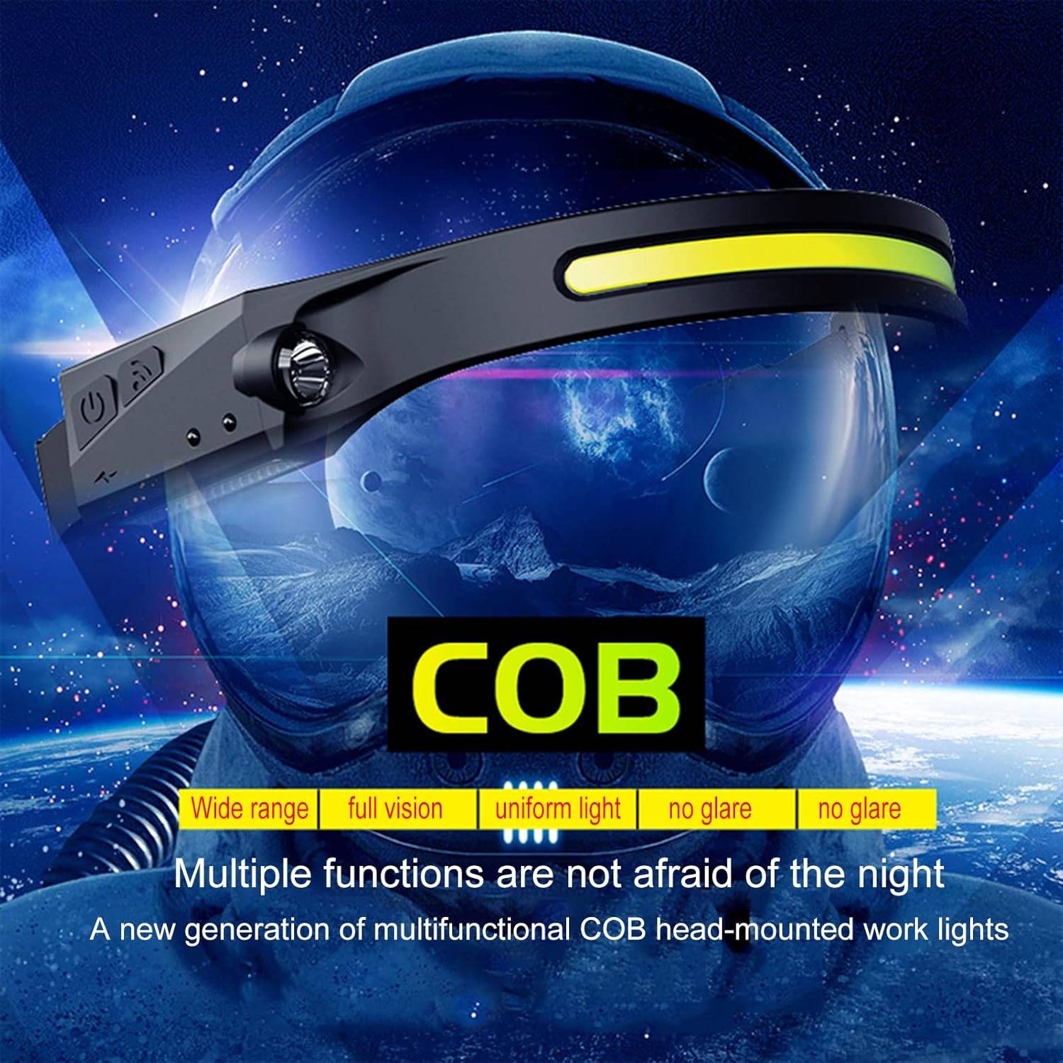 USB LED Headlamp w/ Hand Wave Sensor – Bright & Lightweight 6