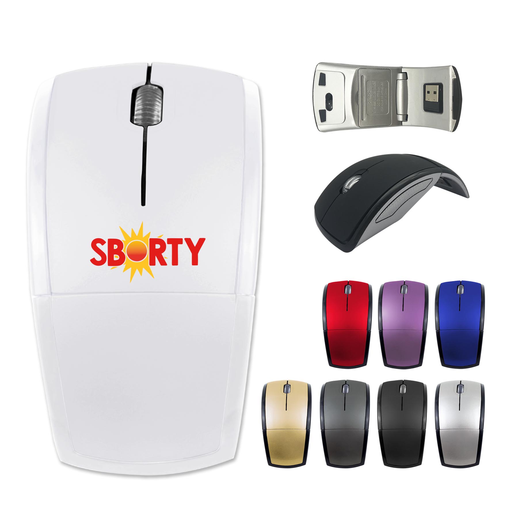 Foldable 2.4 GHZ Wireless Optical Mouse/Mice 10