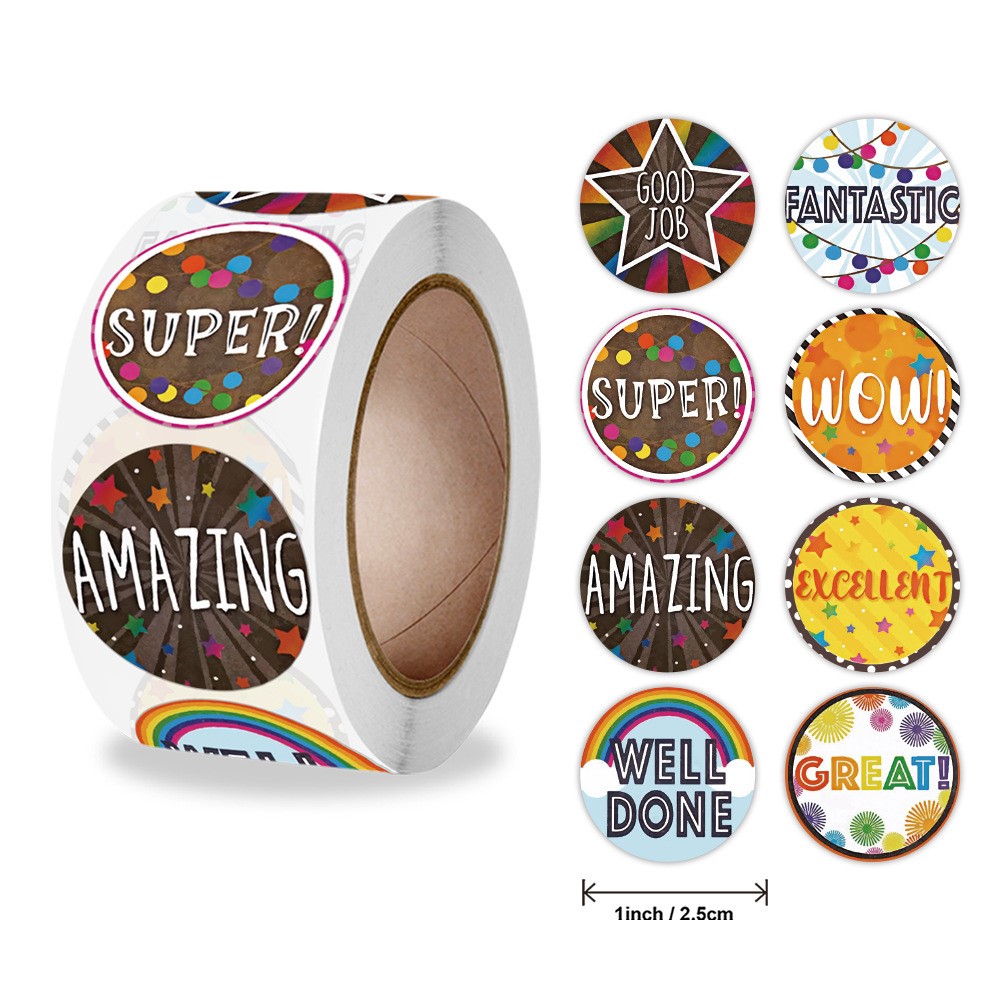 500pcs Round Praise Stickers for children 4