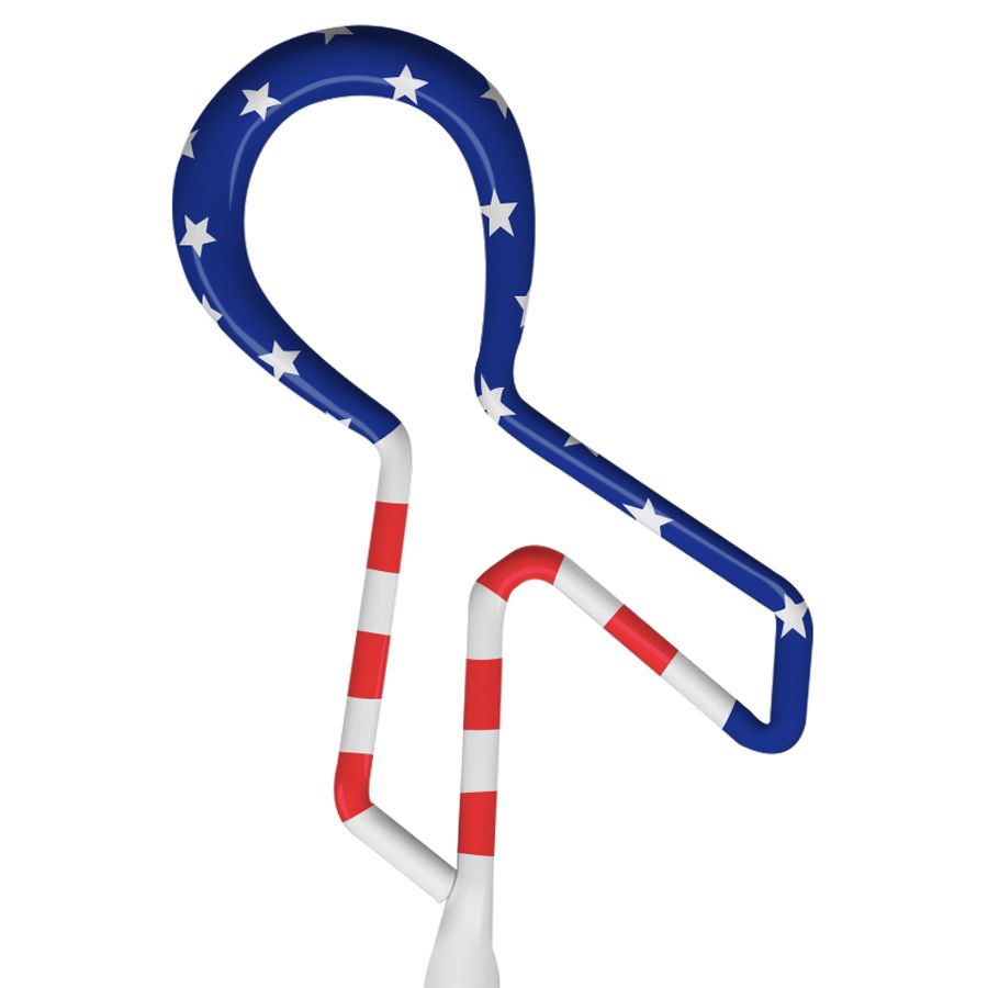 Awareness Ribbon Flag Multi-Color Inkbend Standard, Bent Pen