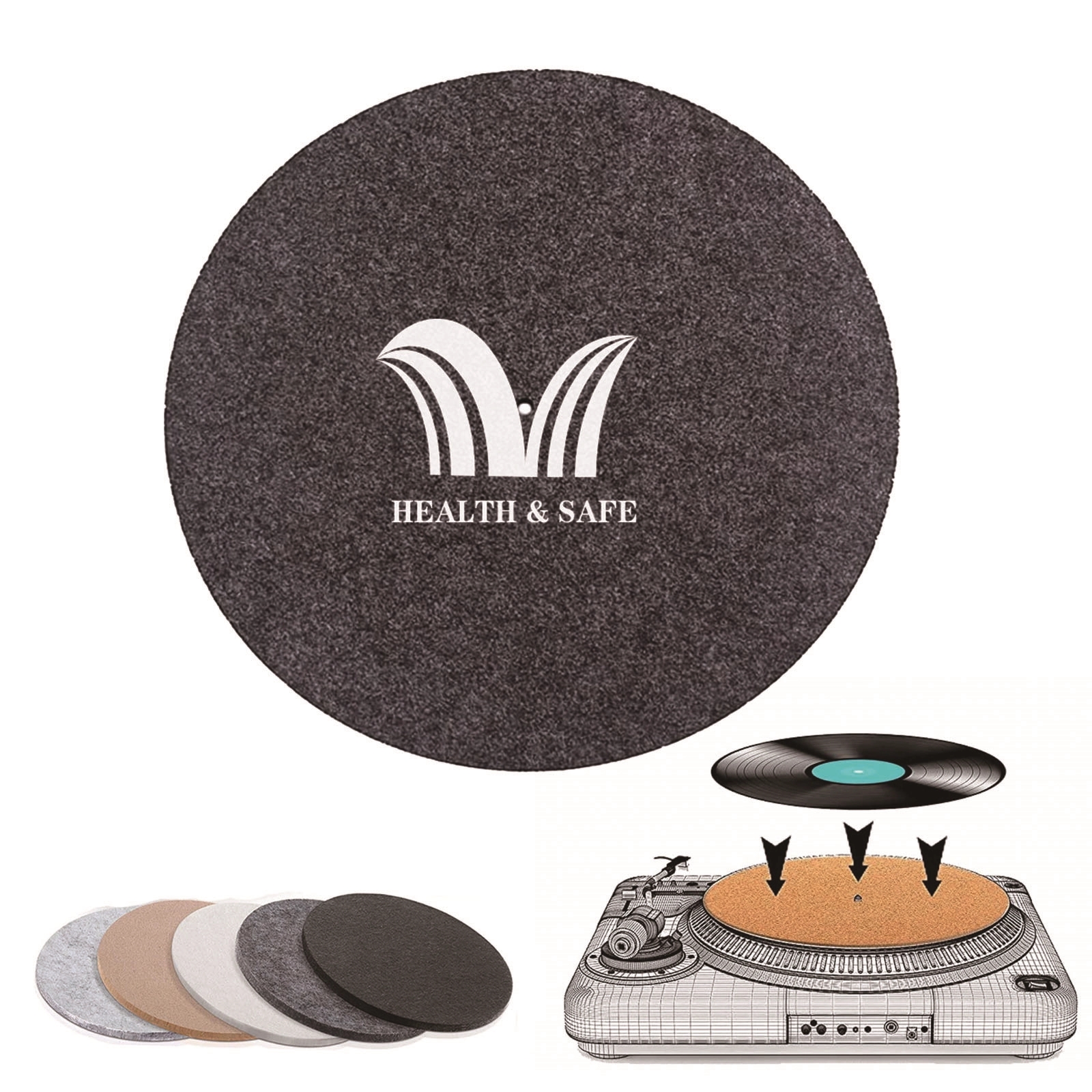 12 inch Felt Record Slip Mat 2
