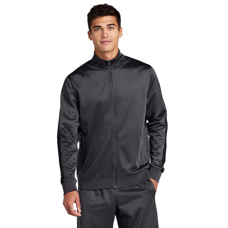 Sport-Tek Tricot Sleeve Stripe Track Jacket. 5