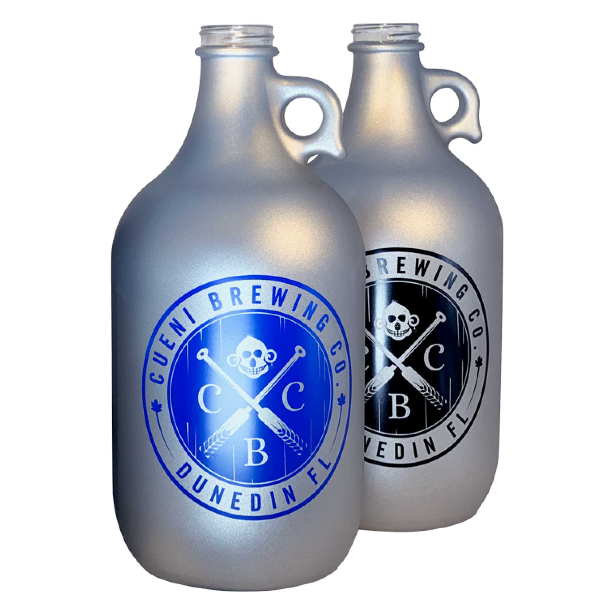 64 oz Matte Silver Glass Growler