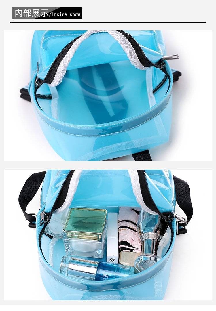 PU Leather Waterproof Transparent Backpack 2