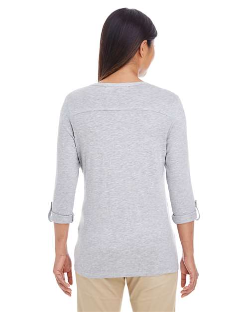 Women's Perfect Fit™ Y-Placket Convertible Sleeve Knit Top - DP186W 8