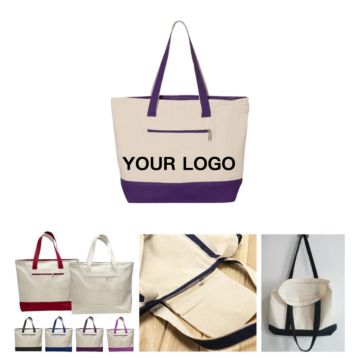 Heavy Duty Canvas Tote Bag for Shopping and Travel, custom tote bag with logo imprint 2