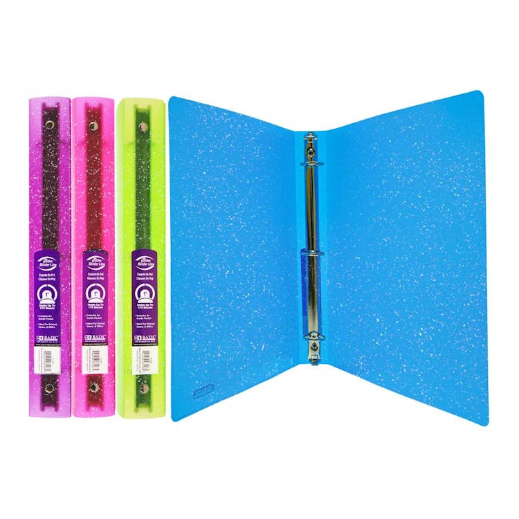 1" Glitter Poly 3-Ring Binders - 1 Interior Pocket 1