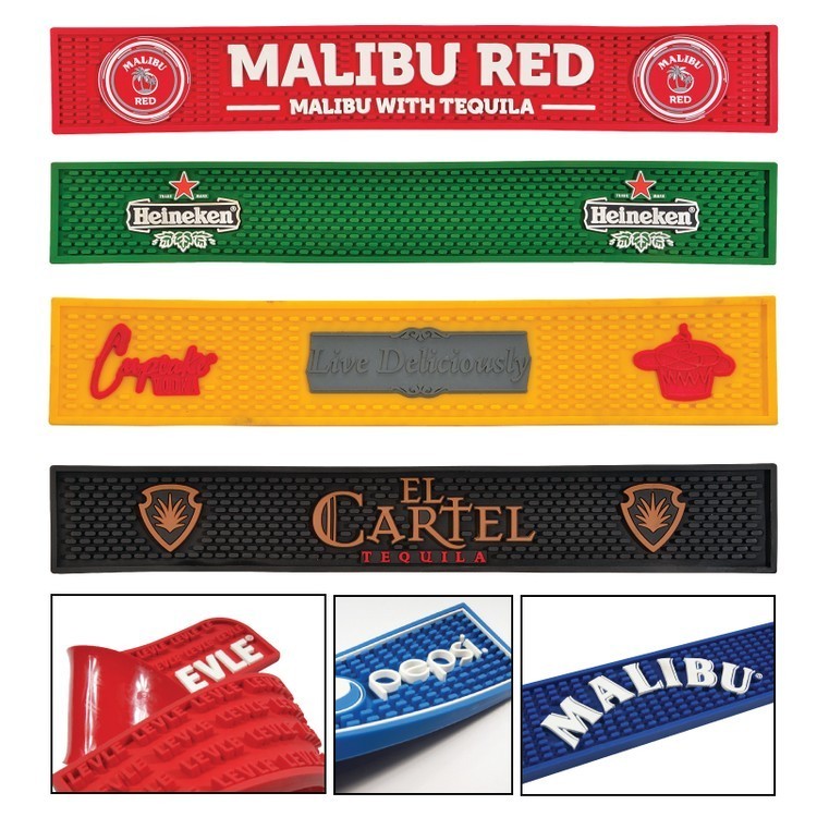 Heavy Duty Vinyl Bar Counter Rail Mat - 4 1/2" x 25" (8 Week Service)